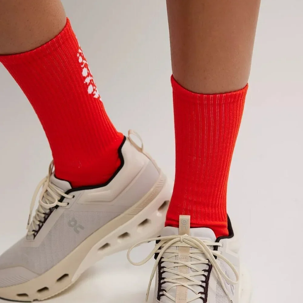 NWT FP Movement Last Lap Red Tube Socks